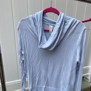 Blue cozy cowl neck long sleeve